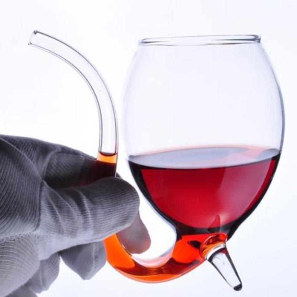 Devilish Stemware Sets : Wine Glass with a Straw